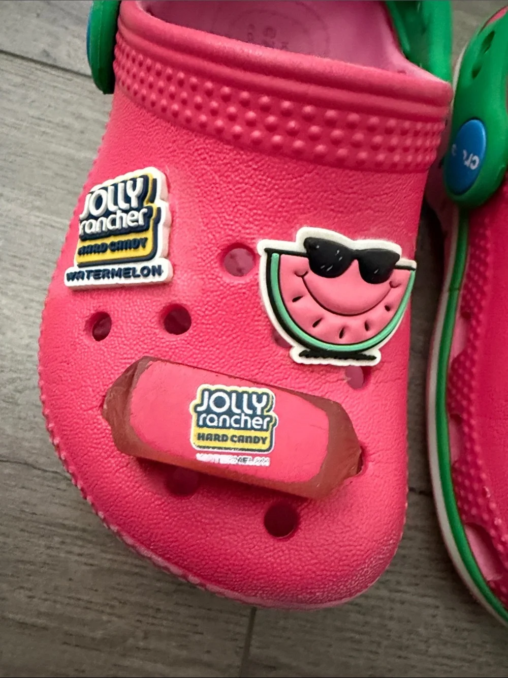 Crocs Kids jolly rancher Watermelon Clog Sandals - Pink & Green